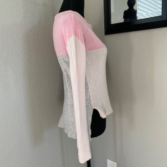 ATM Anthony Thomas Melillo Pink Colorblock Cashmere Sweater XS - Picture 7 of 16